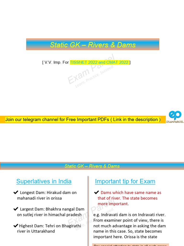 Key Rivers and Dams in India | PDF