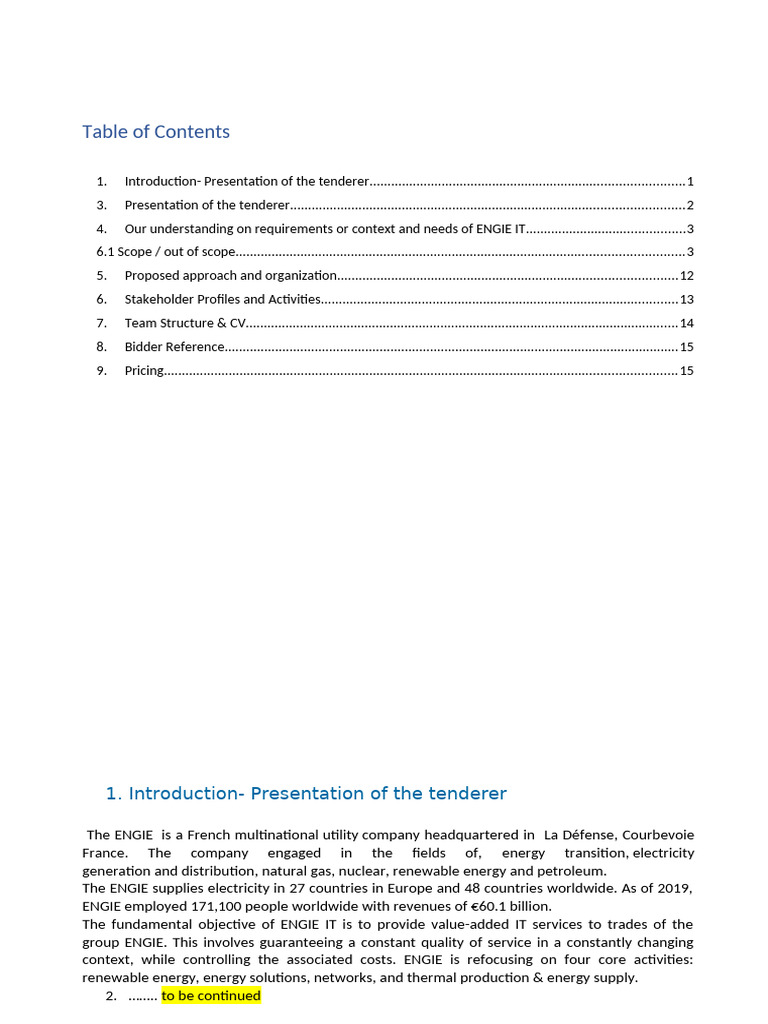 ENGIE IT Tender Proposal Overview | PDF | Service Level Agreement ...