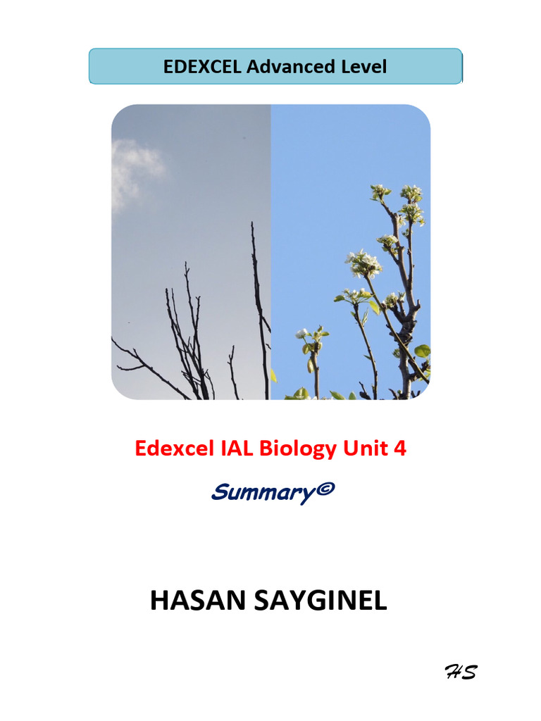 Edexcel IAL Biology Unit 4 Summary | PDF