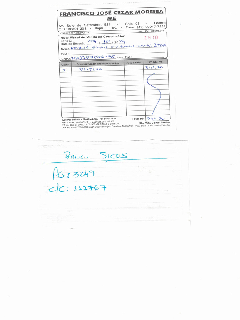 Nota Restaurante - Setembro | PDF