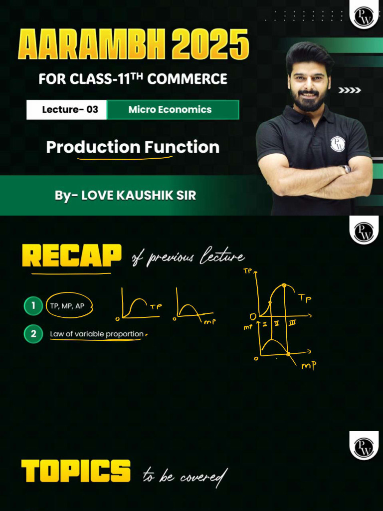 Production Function 03 - Class Notes | PDF