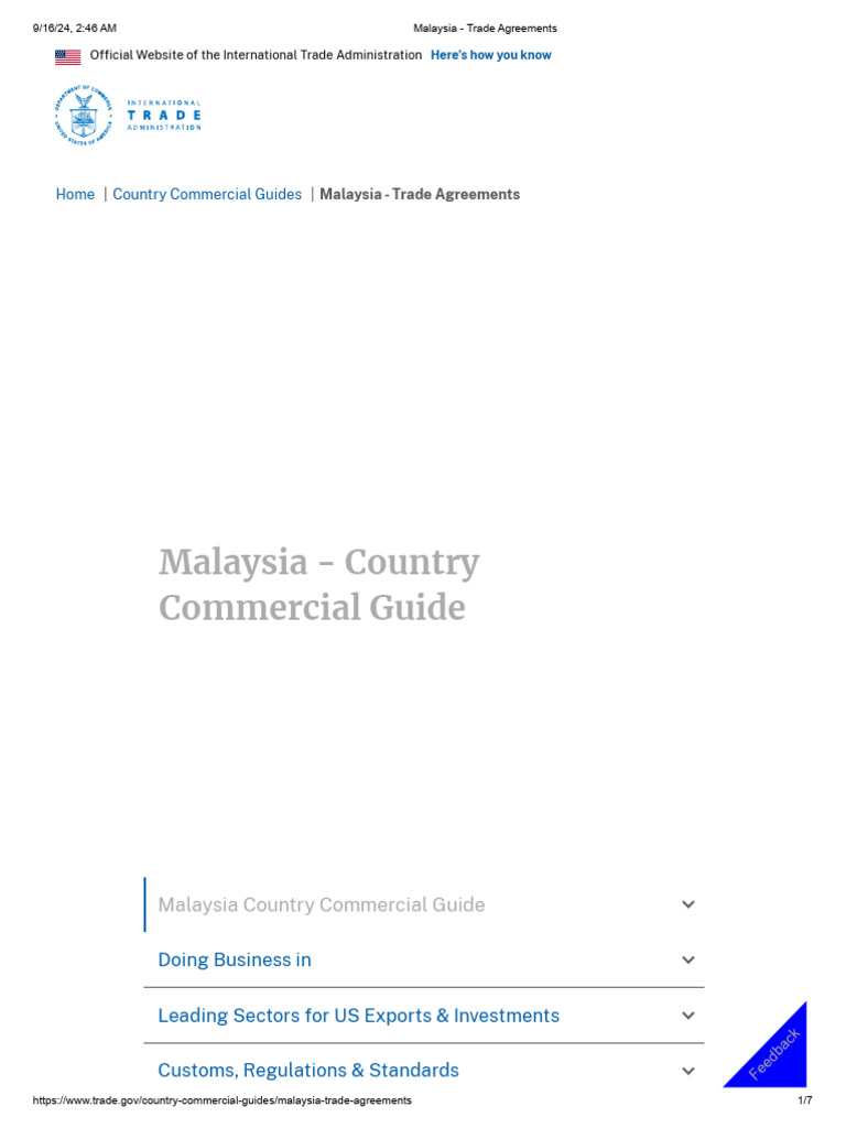 Malaysia's Trade Agreements Overview | PDF | Asean Free Trade Area ...