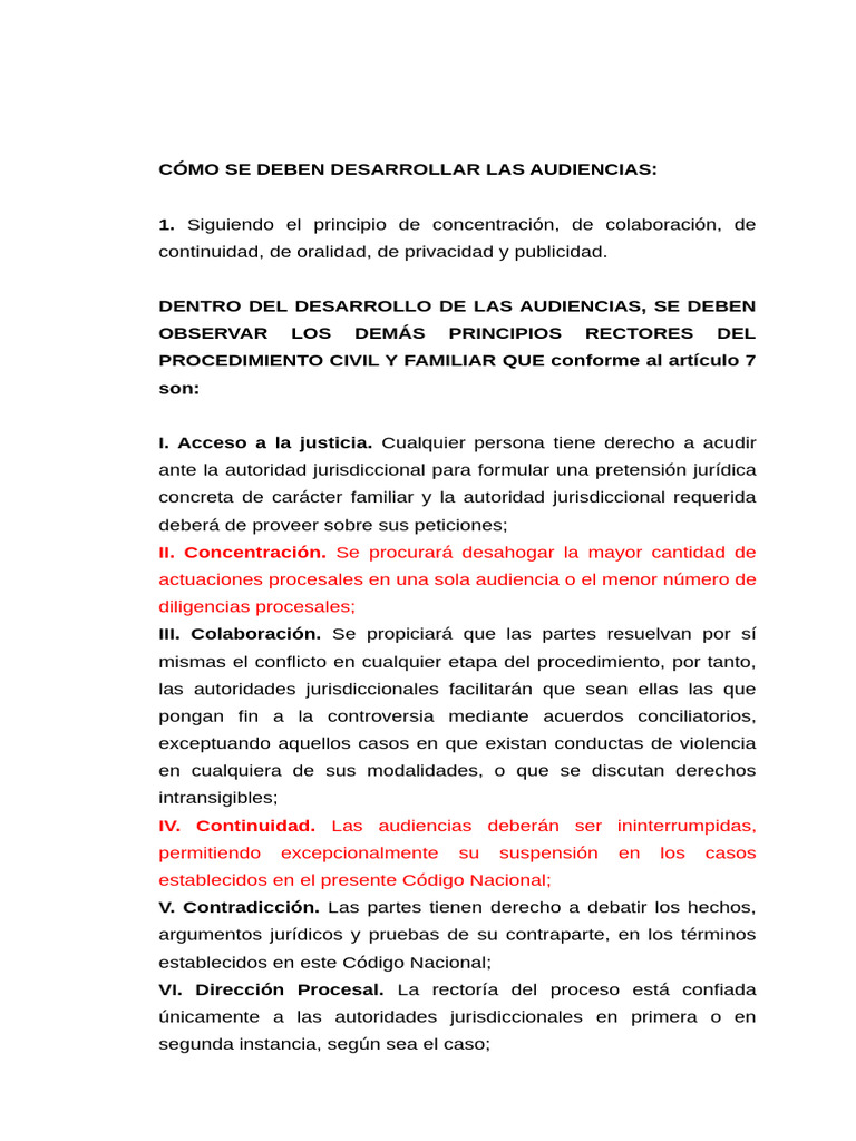 Desarrollo de Audiencias en Procedimientos Jurídicos | PDF ...