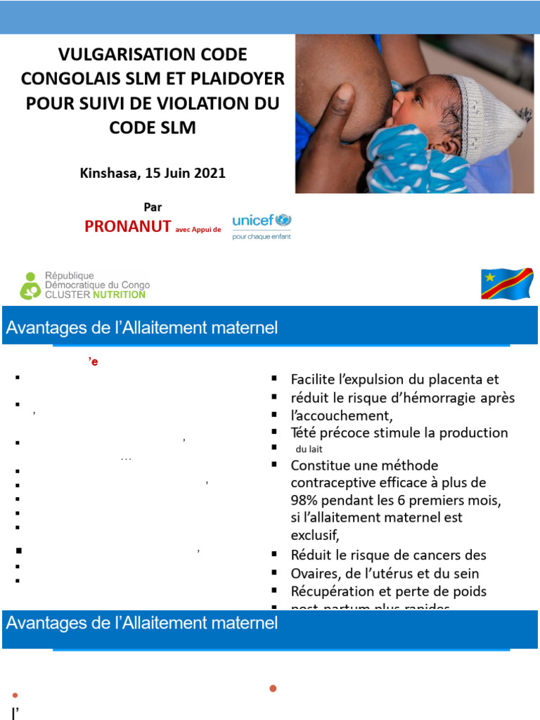 Suivi des Violations du Code SLM en RDC | PDF | Allaitement | Lait