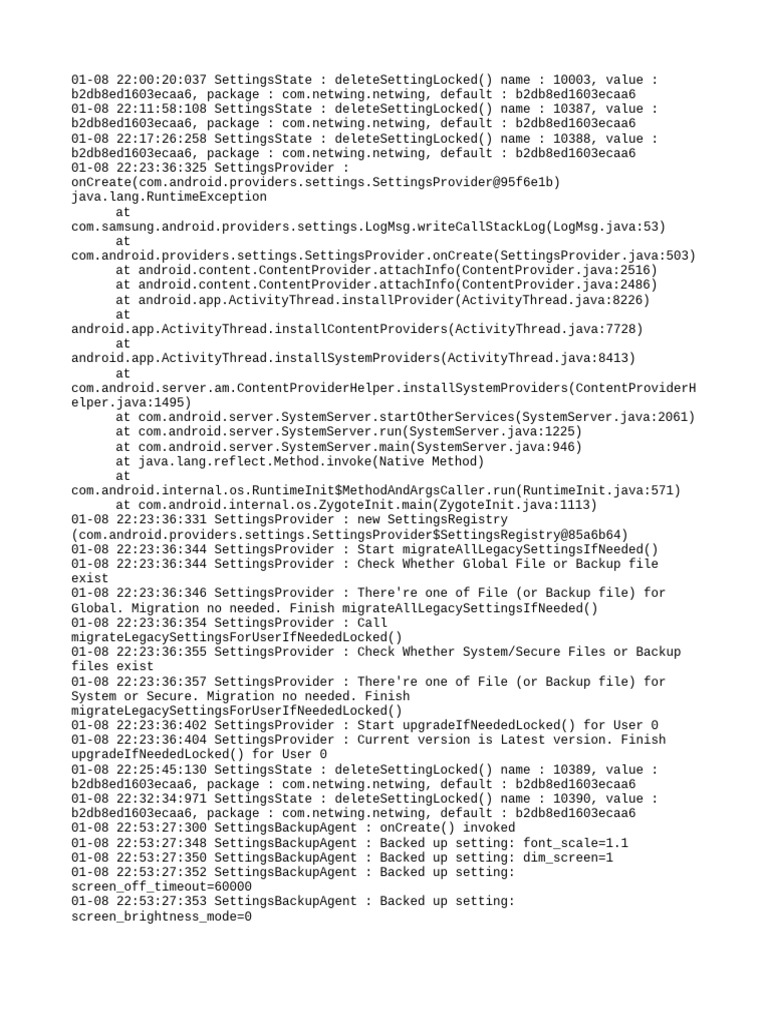 Settings Provider | PDF | Java (Programming Language) | Software