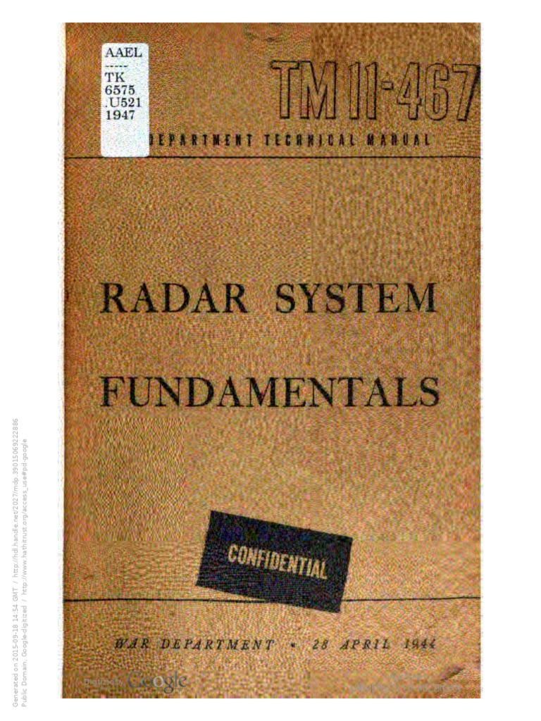 Radar System Fundamentals Manual | PDF | Radar | Fire Control System