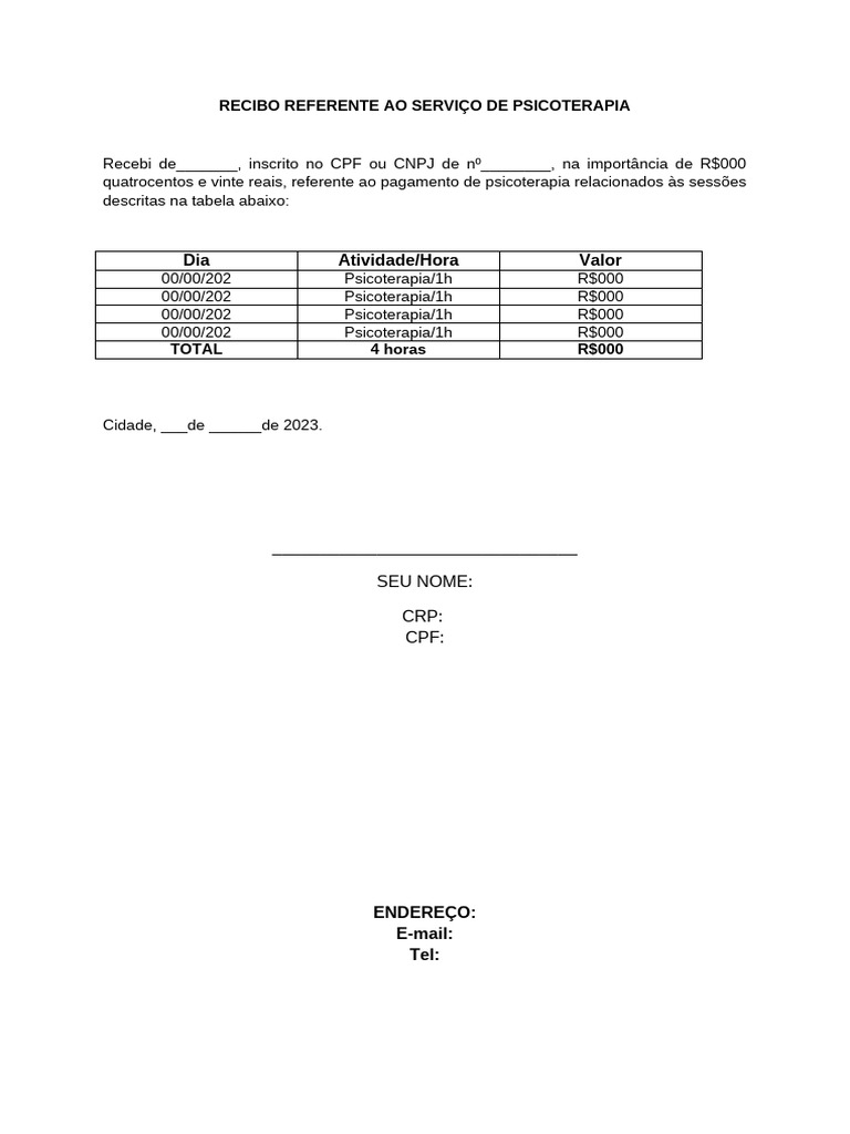 Modelo Recibo de Pagamento | PDF
