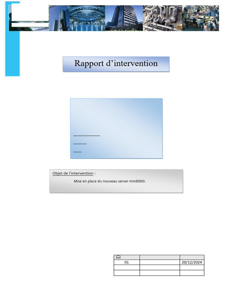 Rapport d'intervention serveur MM8000 | PDF | PC compatibles IBM ...