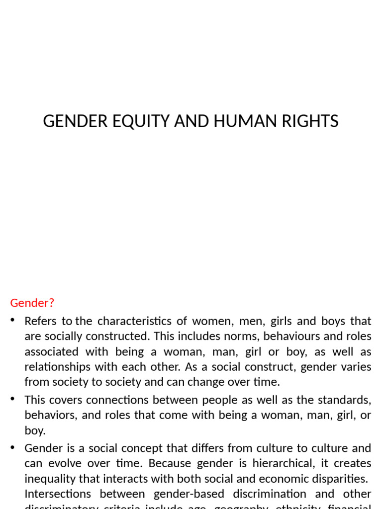 Gender Equity and Human Rights | PDF | LGBTQIA+ Studies | Transgender