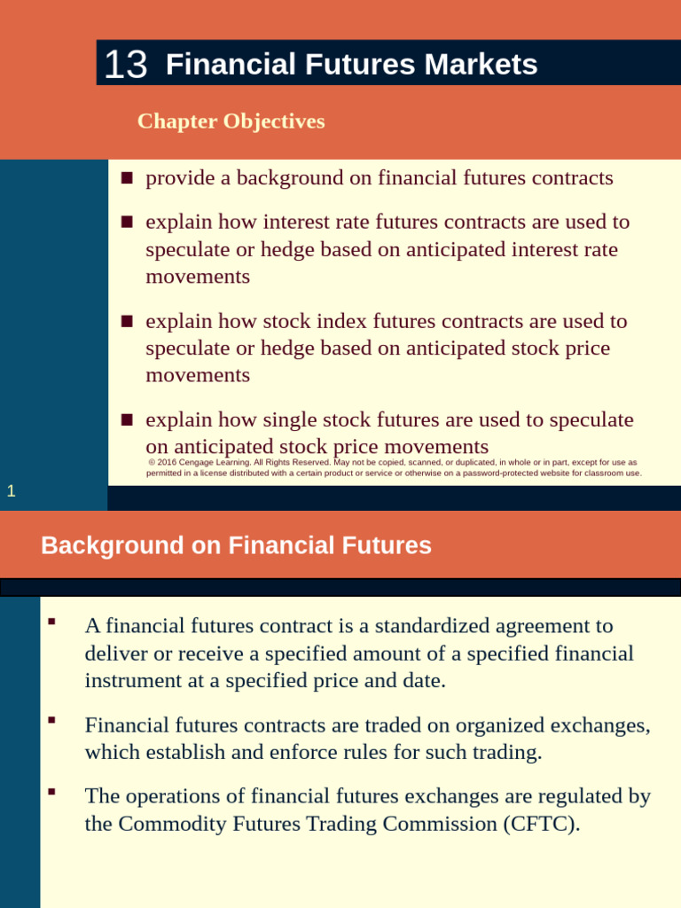 Financial Futures Markets: Chapter Objectives | PDF | Futures Contract ...