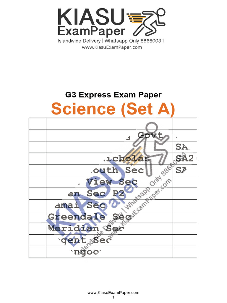 2022 Sec 1 Express Science (Set A)-12s | PDF | Atoms | Physical Sciences