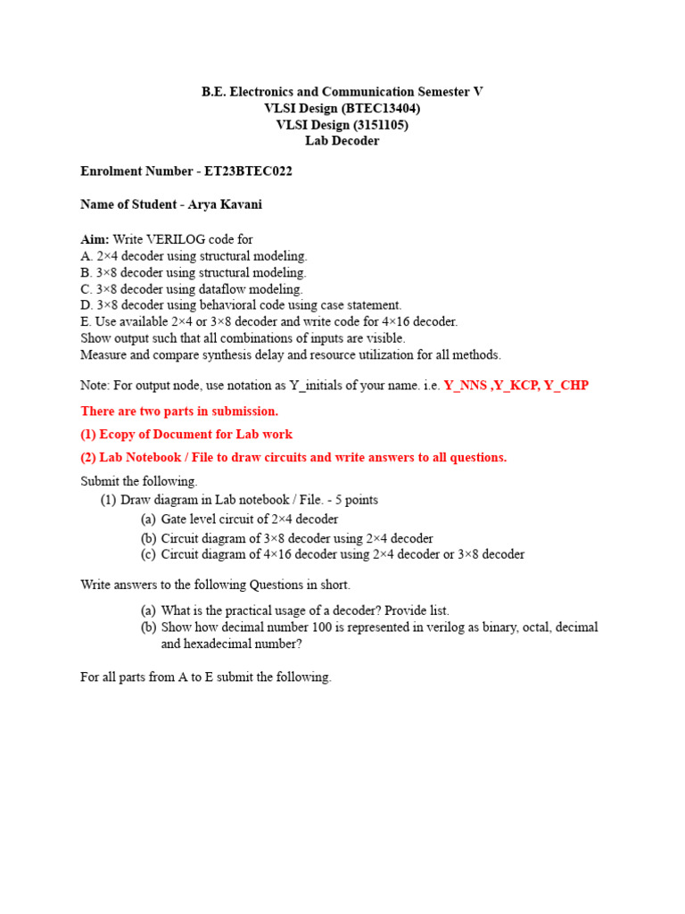VLSI Decoder Design and Analysis | PDF | Digital Electronics | Computing