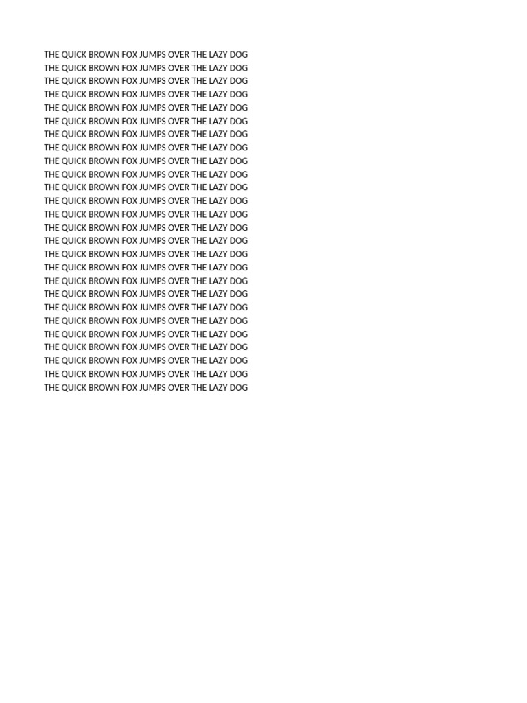Quick Brown Fox Typing Exercise | PDF