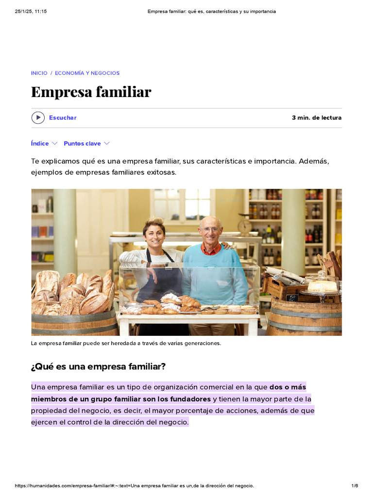 Características de las Empresas Familiares | PDF | Business | Compartir ...