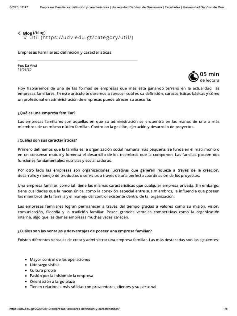 Características de las Empresas Familiares | PDF | Business | Economias