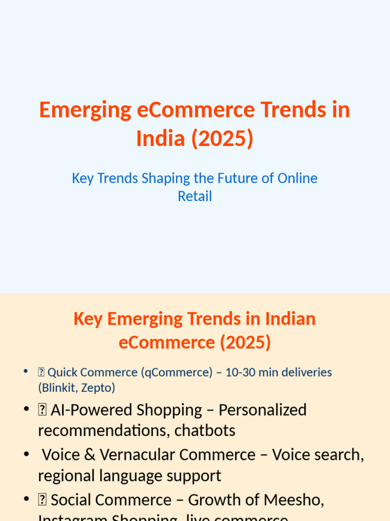 Emerging ECommerce Trends India | PDF
