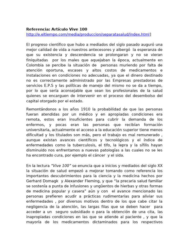 Crisis del sistema de salud en Colombia | PDF | Medicina | Cuidado de ...