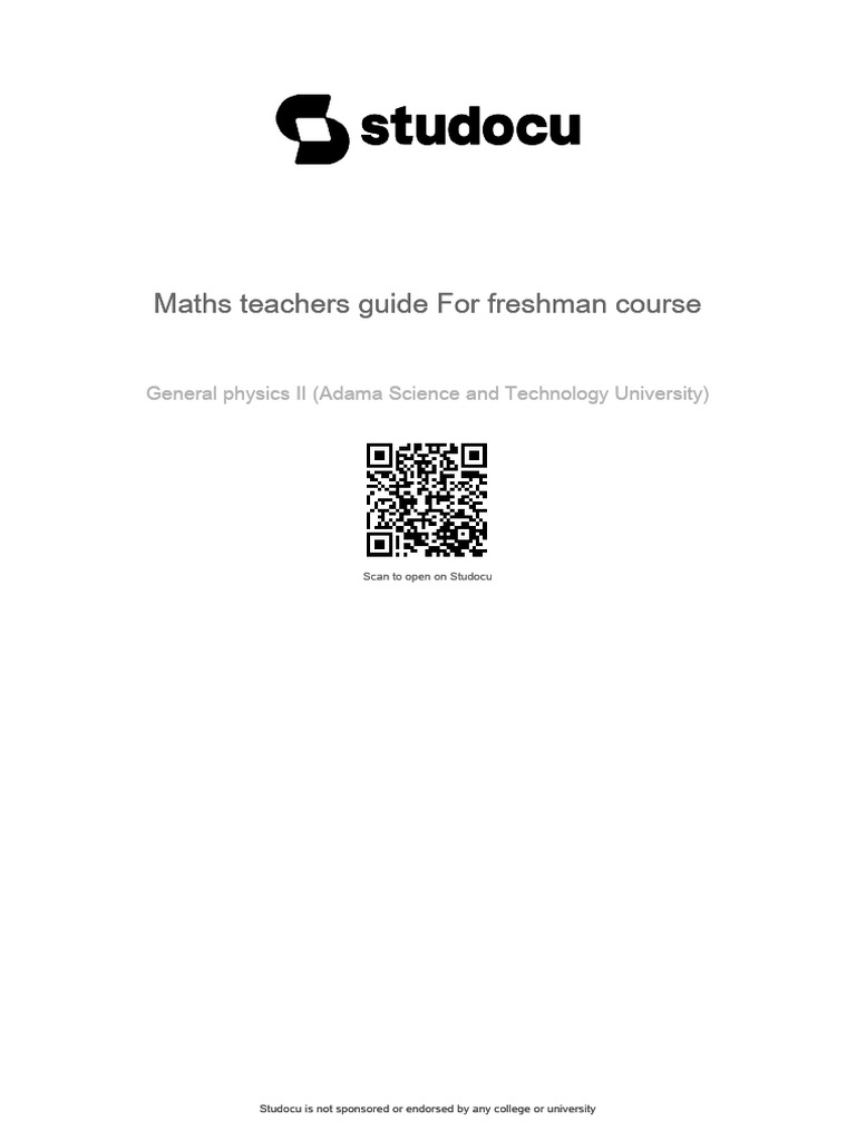 Maths Teachers Guide for Freshman Course | PDF | Numbers | Syntax (Logic)