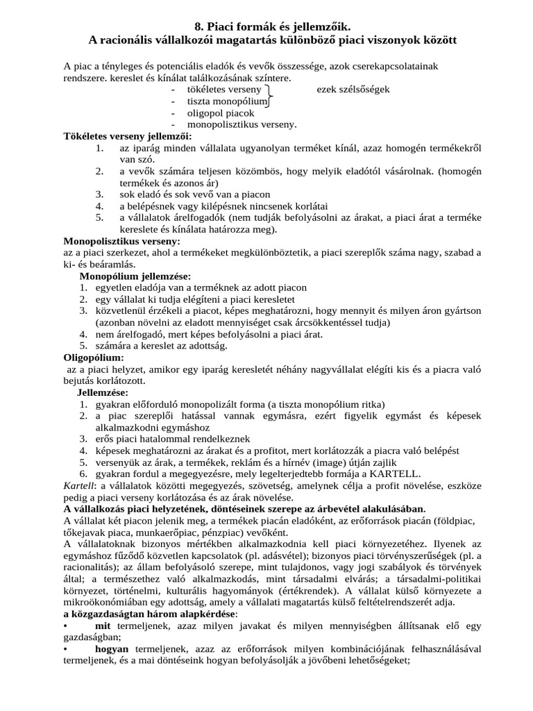 Közép Piaci Formák | PDF
