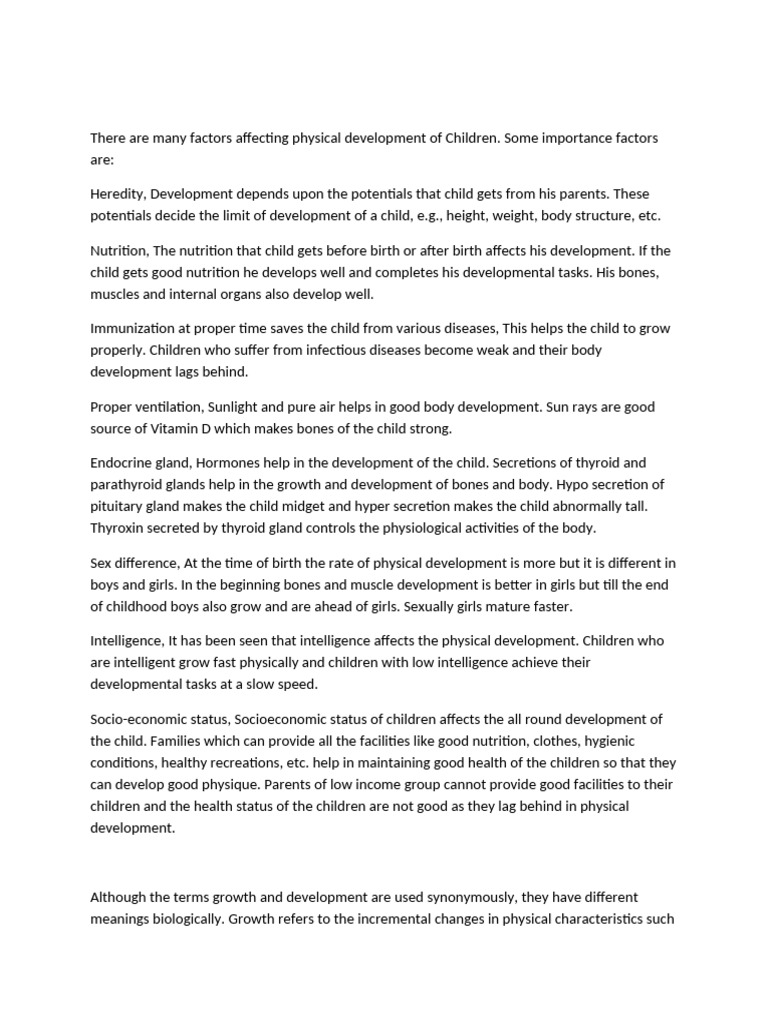 Topic Analysis Pdf Child Development Endocrine System