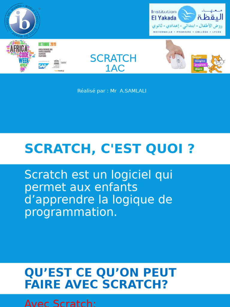 Introduction à Scratch pour enfants | PDF | Scratch (Langage de ...