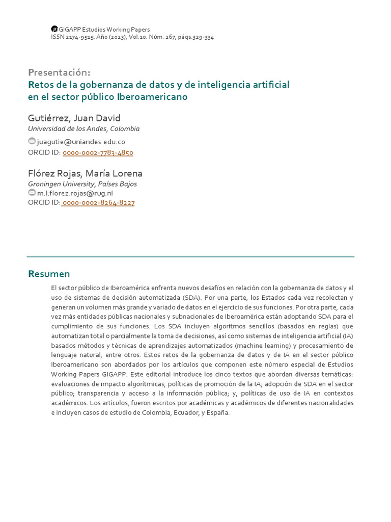 Gobernanza de Datos y IA en Iberoamérica | PDF | Inteligencia ...