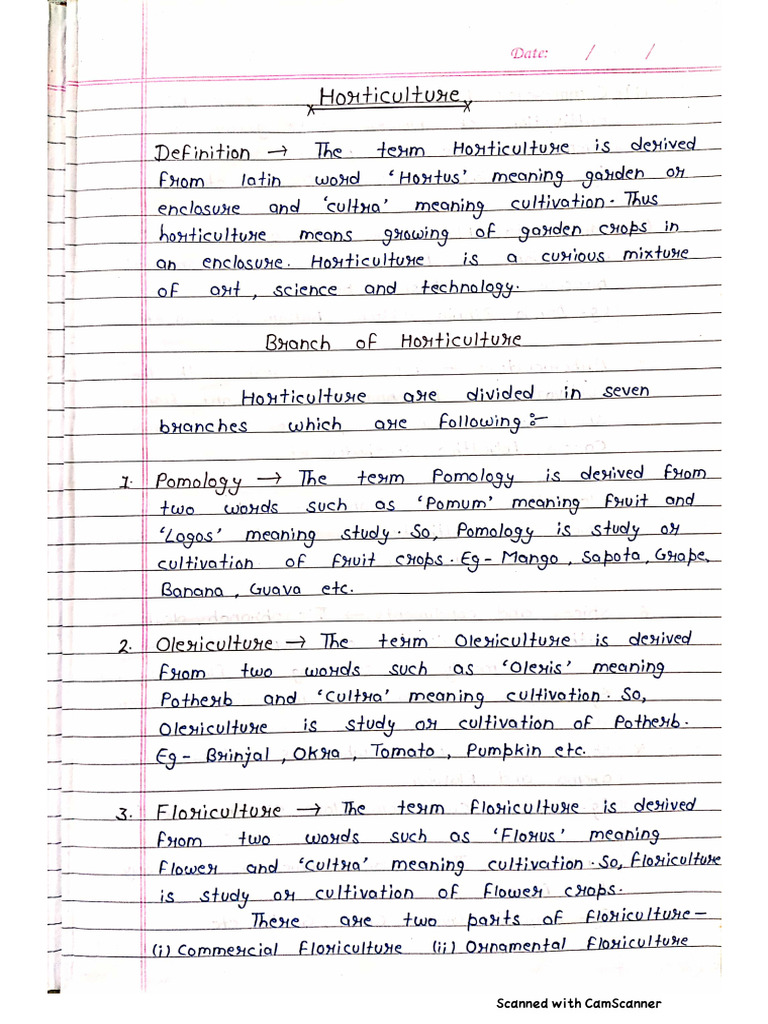 Horticulture Hand Writen | PDF
