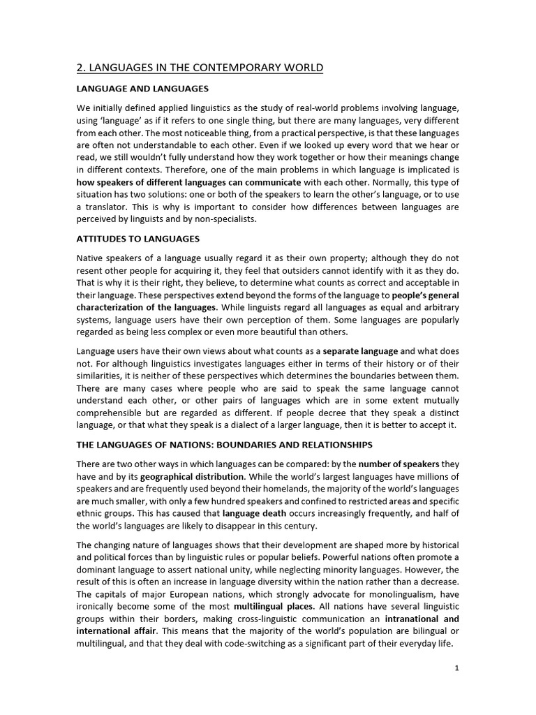 UNIT 2 | PDF | English Language | First Language