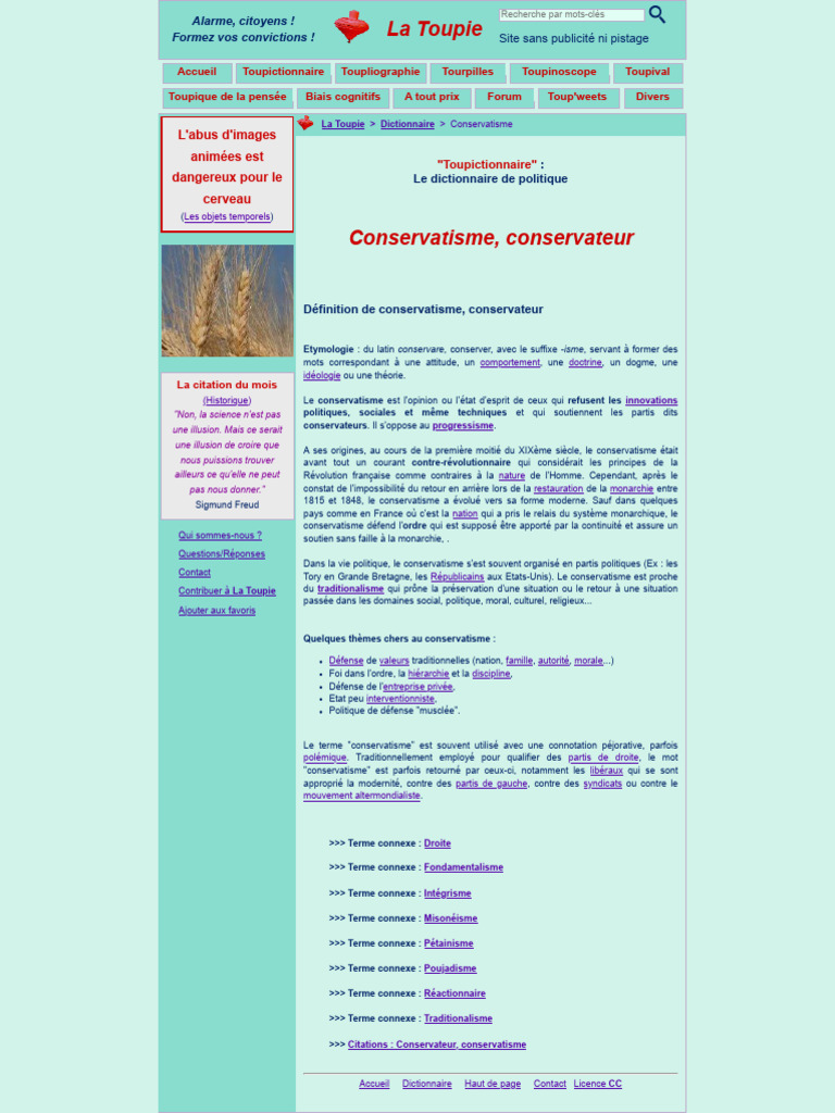 Définition du conservatisme politique | PDF | Conservatisme | Droite ...