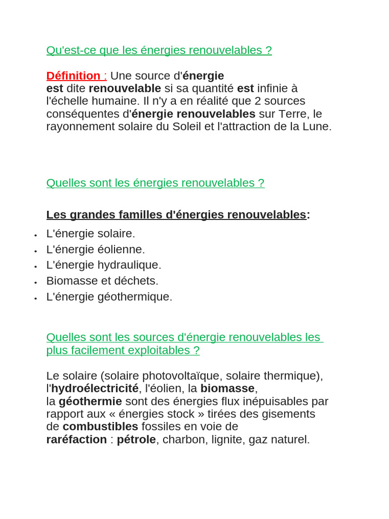 Énergies Renouvelables : Avantages et Types | PDF | Économie ...