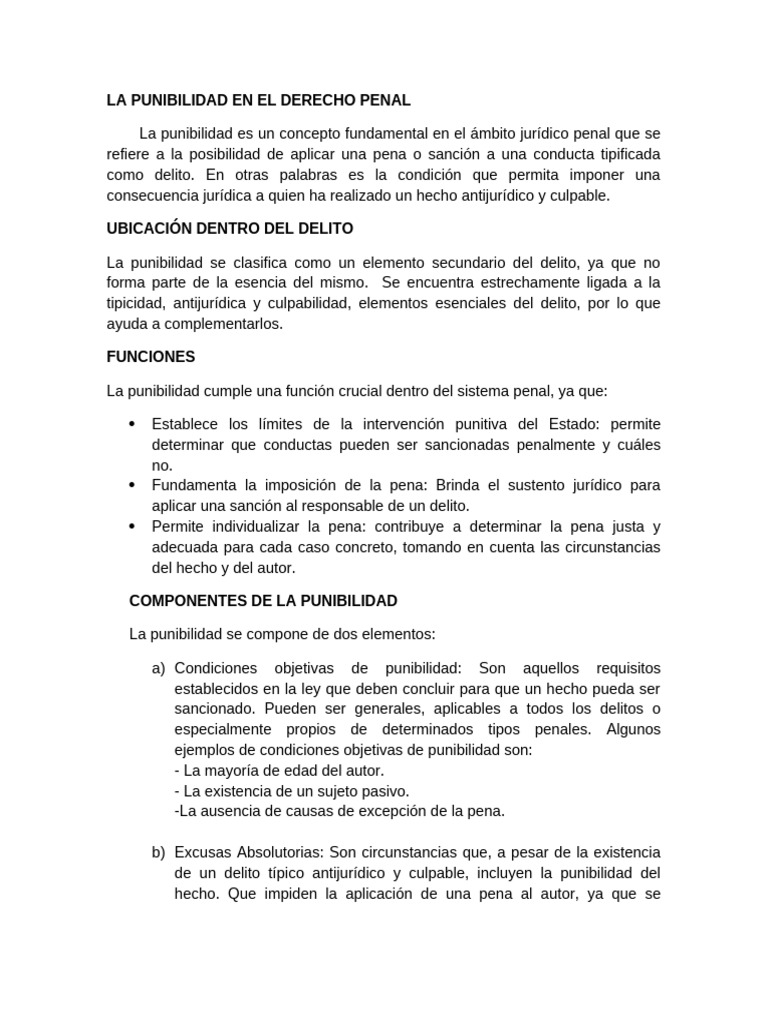 Concepto y Funciones de la Punibilidad | PDF | Castigos | Derecho penal