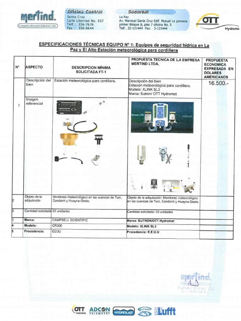Especificaciones Tecnicas | PDF