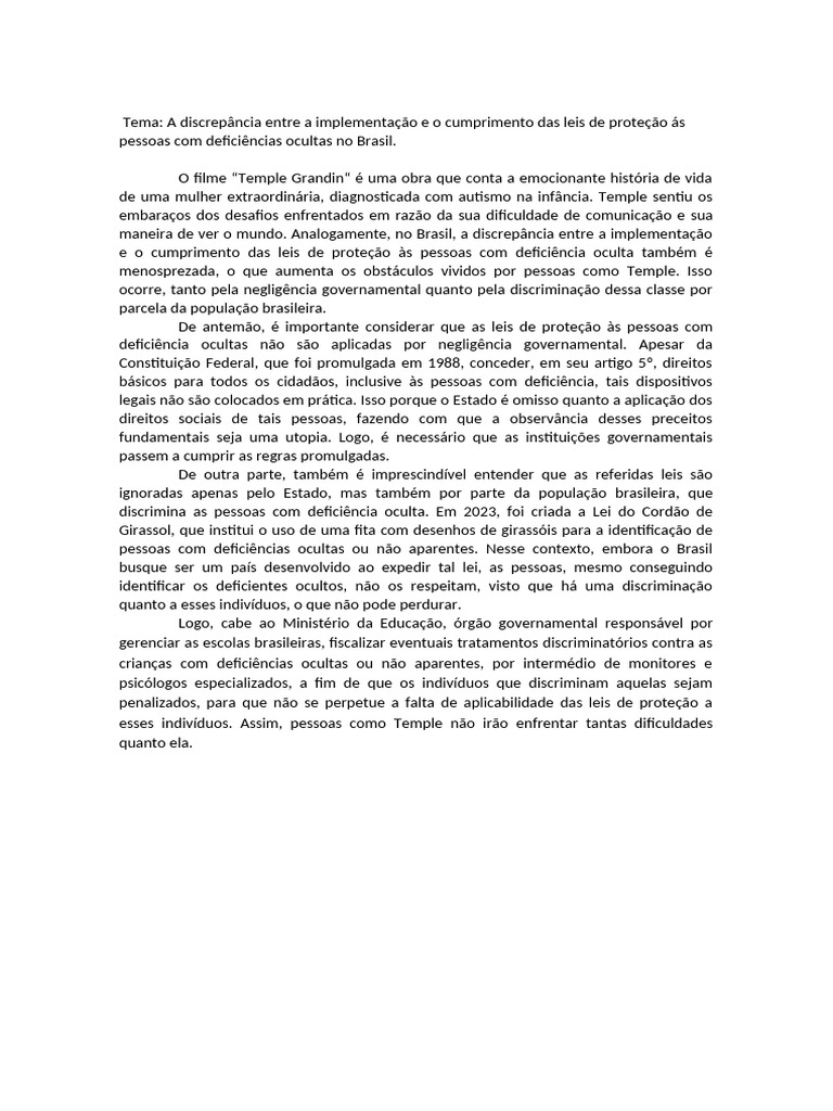 Desafios das Leis para Deficiências Ocultas | PDF | Deficiência | Estado