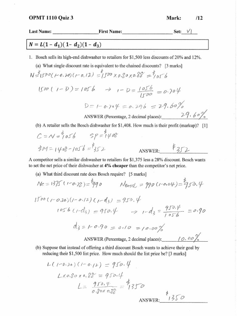 Quiz 3 Solutions v1 | PDF