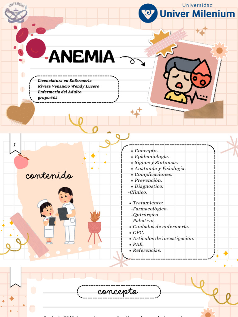 Tipos y Complicaciones de Anemia | PDF | Glóbulo rojo | Anemia