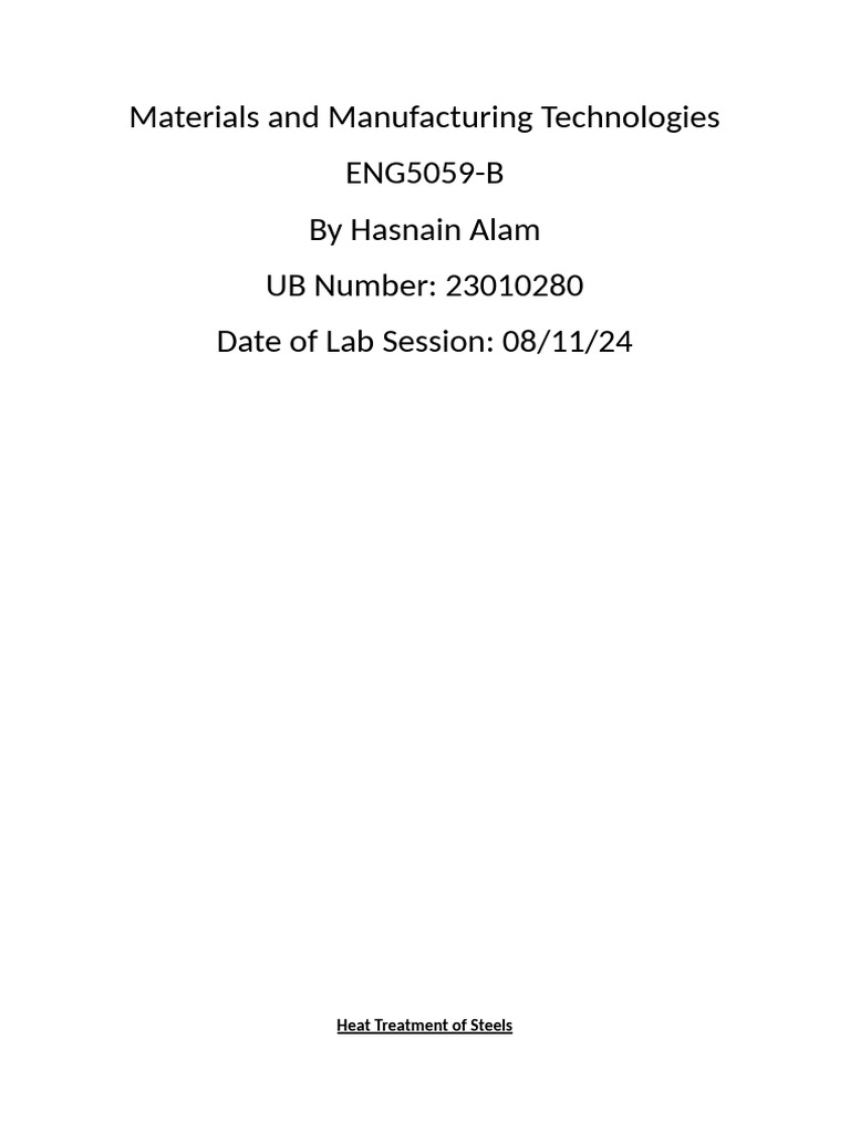 Heat Treatment Effects on Steel Types | PDF | Heat Treating | Steel