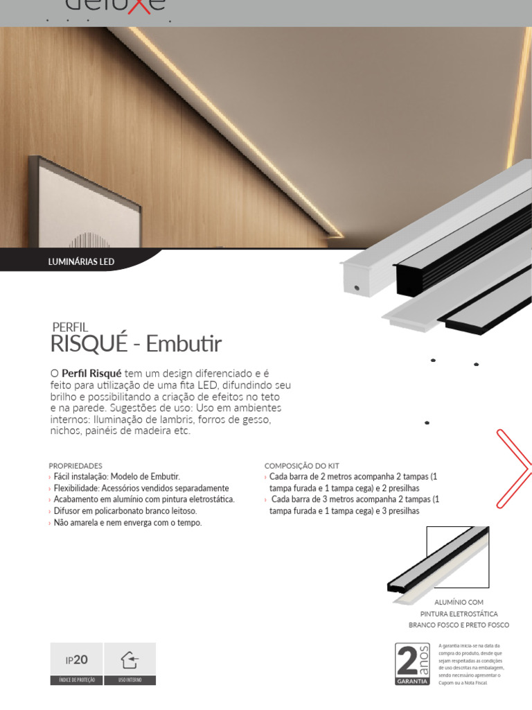 Perfil Risqué para Luminárias LED | PDF