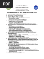 Values Ed Summative Test | PDF