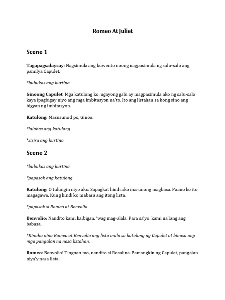 Romeo at Juliet New Script | PDF