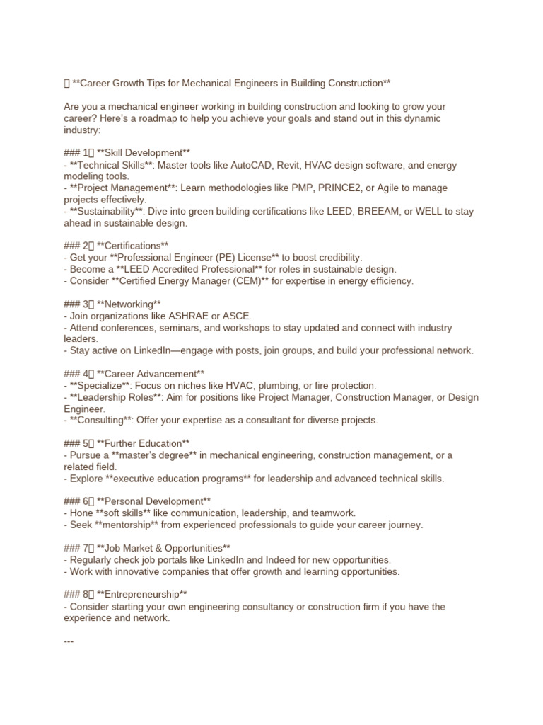 How To Grow Career As Mechanical Engineer | PDF | Business | Engineering