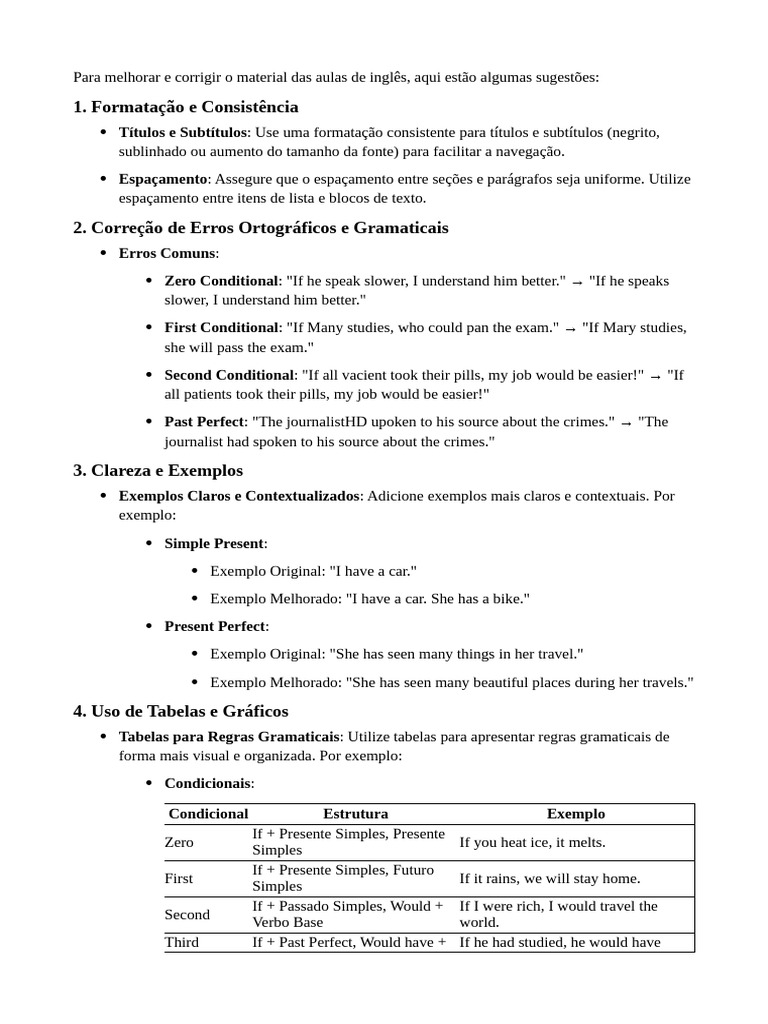 Melhorias para Aulas de Inglês Eficazes | PDF | Linguística | Gramática