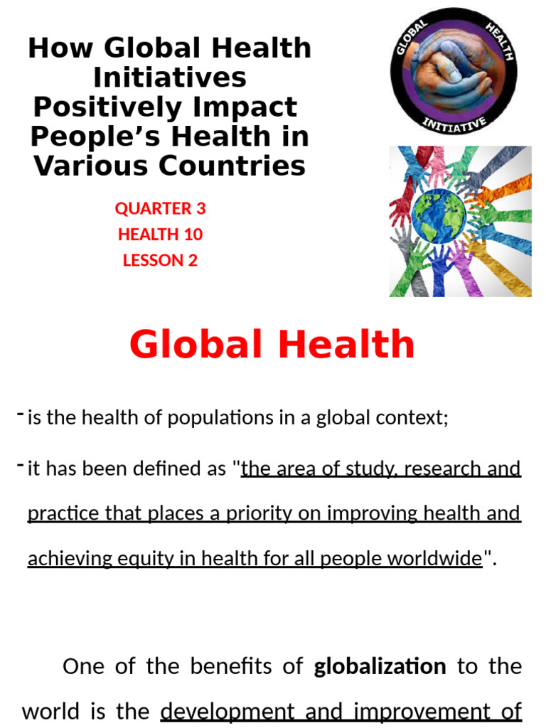 Global Health Initiatives Overview | PDF | World Health Organization ...