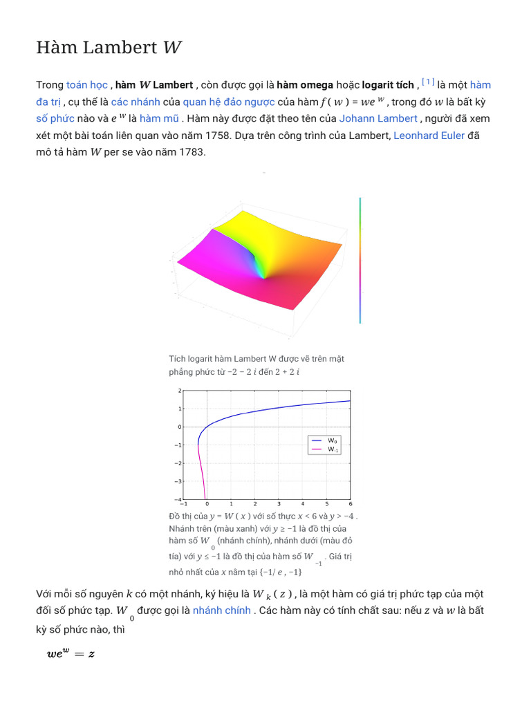Understanding the Lambert W Function | PDF | Fluid Dynamics | Mathematics