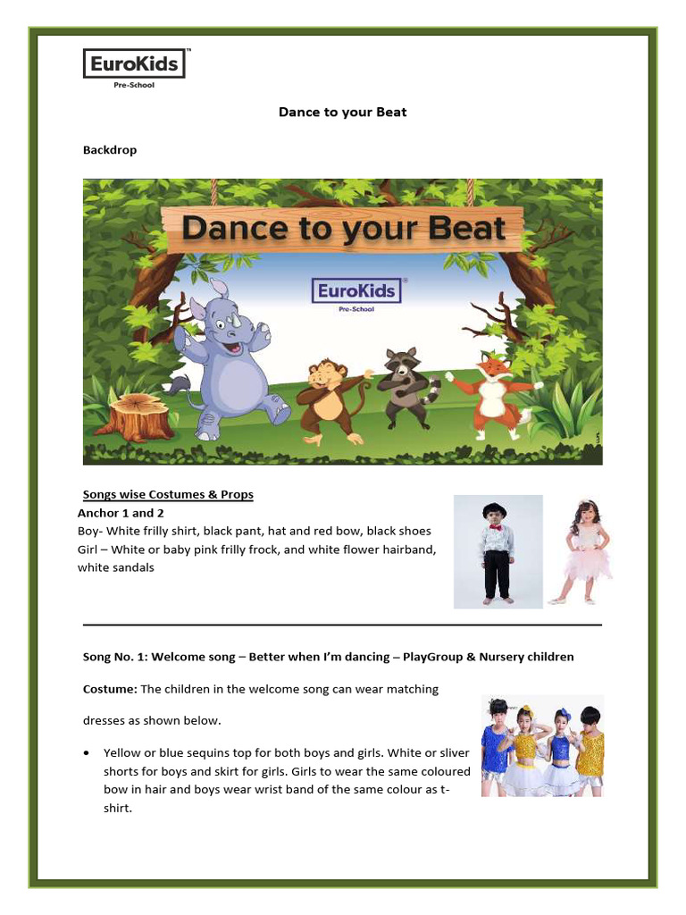 BACKDROP, PROPS, COSTUMES, PG NUR EJ and ES 2024-25 | PDF | Headgear ...