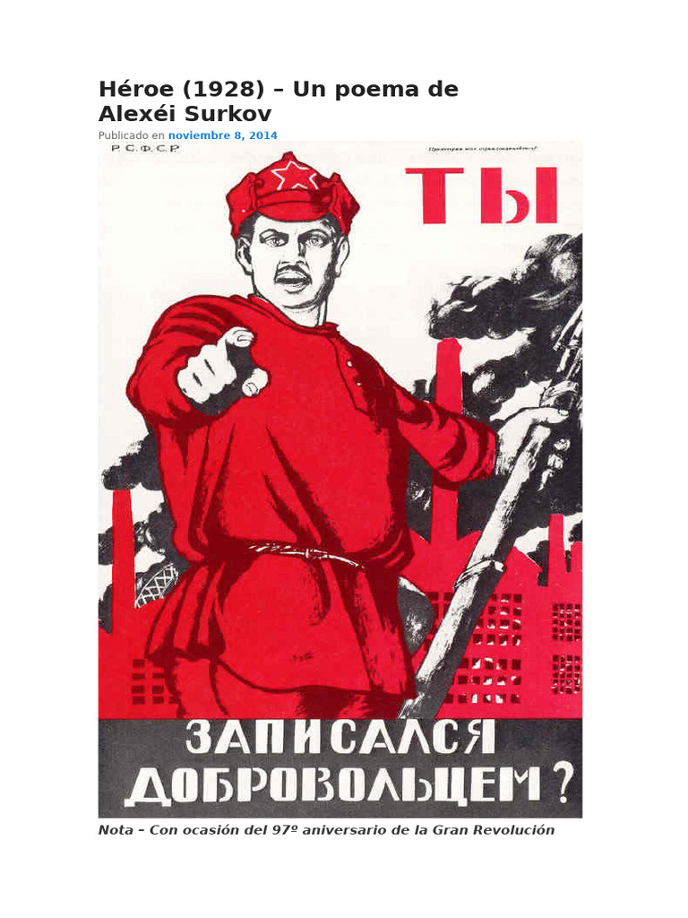Surkov Alexei, Poema Héroe - 1928 | PDF | Unión Soviética | Política ...