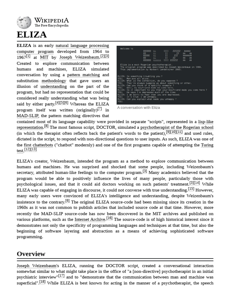 ELIZA | PDF | Computing