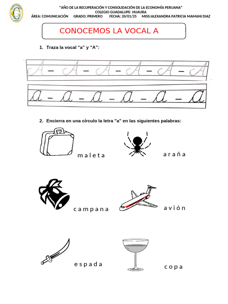 Actividades de Vocales para Primer Grado | PDF