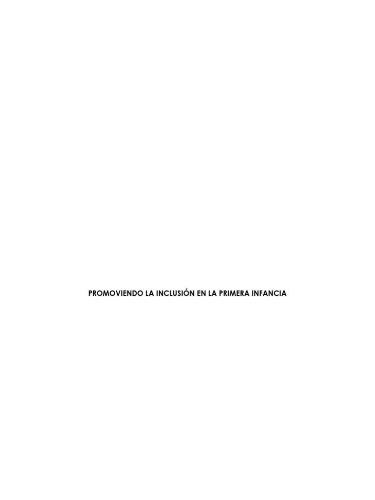 Inclusión en la Primera Infancia | PDF | Inclusión (Educación ...