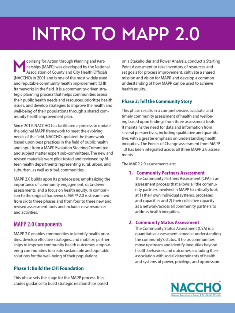 Introduction to MAPP 2.0 Framework | PDF | Health Equity