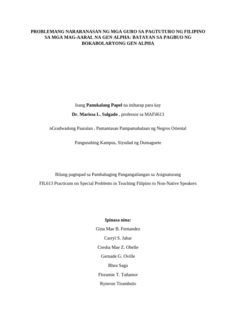 Burador NG Pananaliksik | PDF